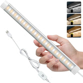 Dimmbare 3-farbige LED-Unterschrankbeleuchtung, Speicherfunktion, HURYEE 11 Zoll USB-betriebene LED-Schranklichtleiste, Unterbauleuchten für Küche, Regal, Schrank (2700 K, 4000 K, 6000 K)